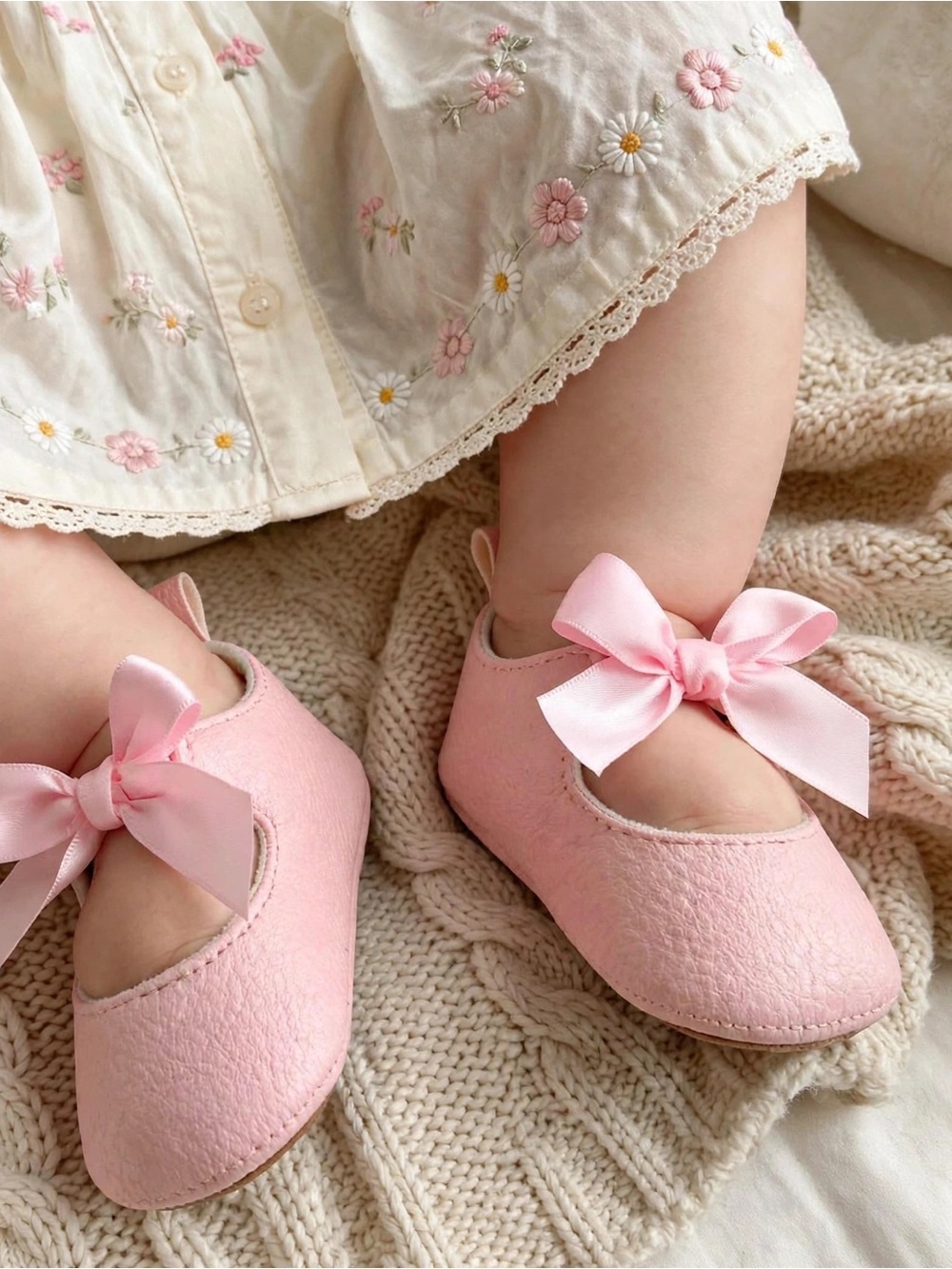 LUCKY BRAND  Crib Shoes  Faux Leather Size: 4 (9-12 M) Blush  MSRP : $35